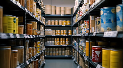 an image of some canned food available for purchase inside a retail store,