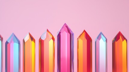 Ethereal Crystal-Inspired Holographic Lamps Casting Modern Illumination in 8K High Detail with Copy Space for Text