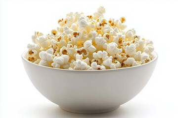 pop corn bowl on white background isolated