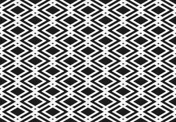 Abstract Seamless Geometric Diamonds Black and White Pattern. 