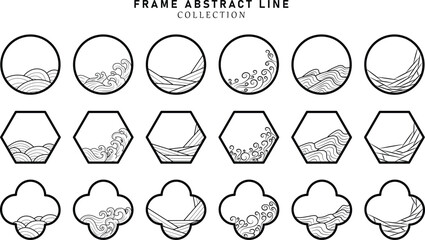 Asian golden chinese, korean and japanese frames and borders. Frames with asian ornaments. Vintage gold decor