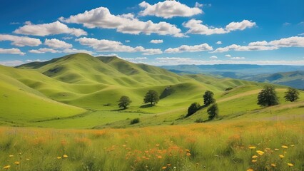 Naklejka premium landscape with mountains and sky