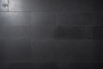 Black tiled wall with smooth texture and geometric pattern