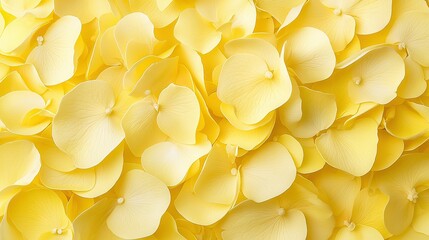   A wall of yellow petals shapes like flowers with a bunch of yellow flowers in the middle