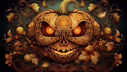 halloween background with pumpkin