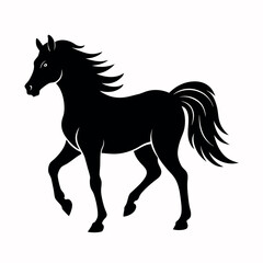 Fototapeta premium Horse walks along the seashore coloring page