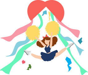 チアリーダーのイラスト	
