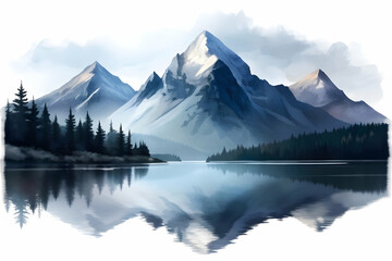 Naklejka premium Simple flat vector illustration as Clear river flowing through a green valley in summer concept as A serene river flowing through a lush green valley under a bright summer sky ideal for business prese