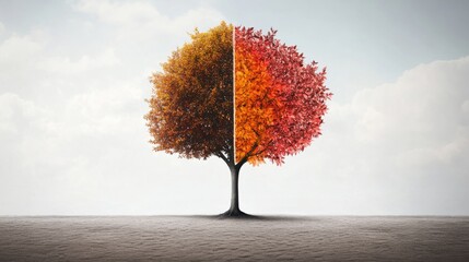 Seasonal Transformation: Tree Symbolizing the Natural Cycles of Change