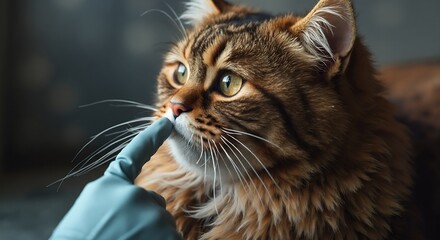 Cute animal wallpaper collection, Gentle touch, Human hand softly pets attentive tabby cat