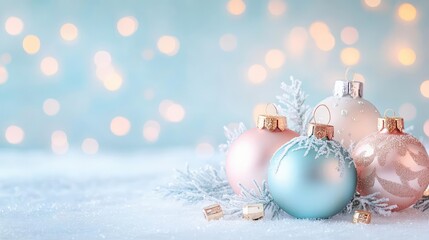Merry Christmas vibe, frosty baubles and icy details, joyful holiday spirit