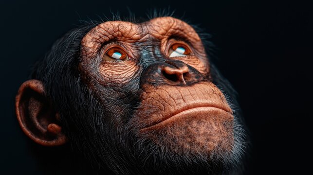 Ancient Human Ancestor Uncovering Early Hominid Evolution - Detailed 8K Illustration with Copy Space