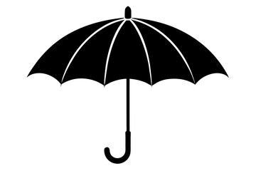 umbrella isolated on white background silhouette logo icon vector illustration.