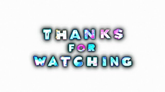 thank you for watching and subscribe Text Animated Video motion graphics.  loop animation of Thanks for Watching
