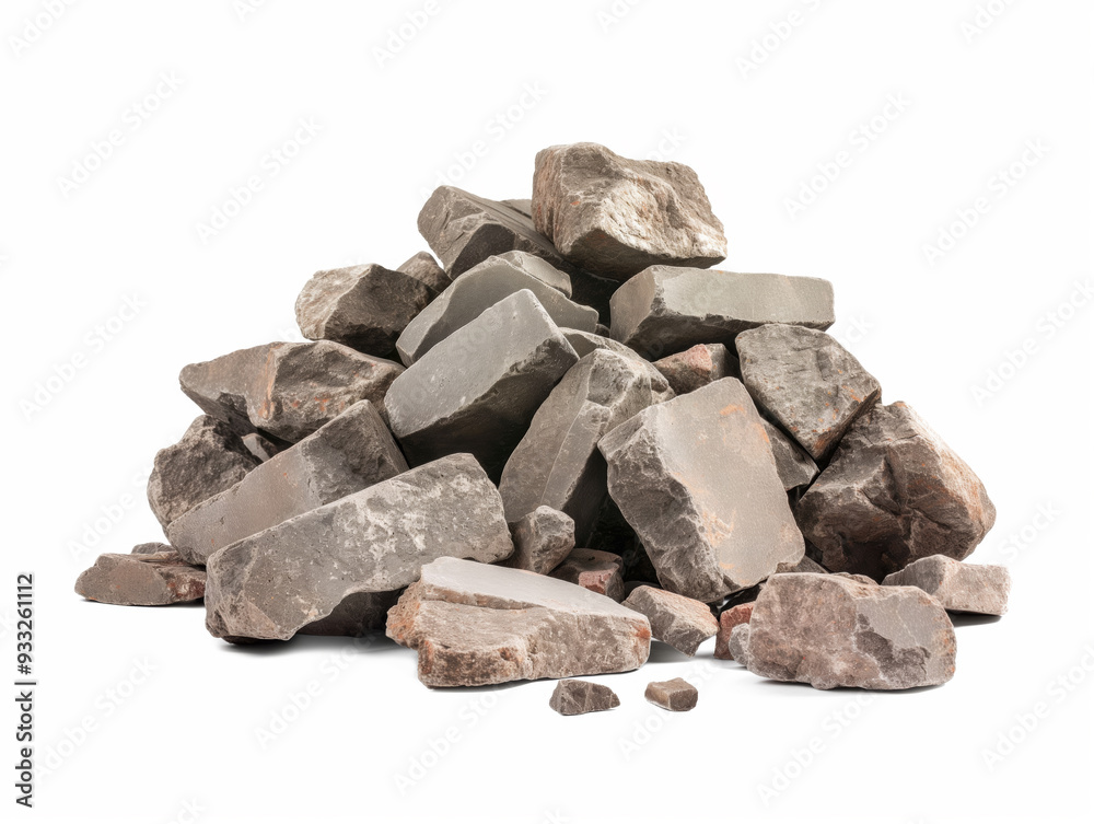 Wall mural stack of stones on white background