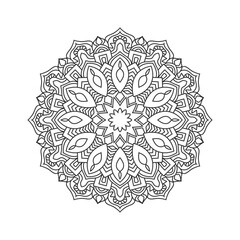 Hand draw mandala design for yoga, coloring book, textile, stickers