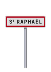 Panneau d'entrée de la ville de Saint-Raphaël (Var) en vectoriel