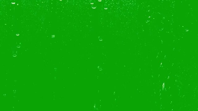 water rain drops green screen background