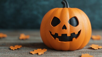 Playful Cartoon Pumpkin Pirate in Halloween Scene with Vibrant Colors and Copy Space, Quality