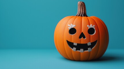 Playful Cartoon Pumpkin Pirate in Halloween Scene with Vibrant Colors, Copy Space, and Selective Focus | Quality