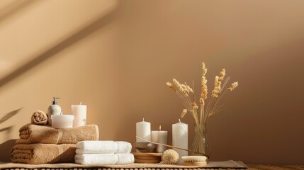 Spa Relaxation:  Candles and Towels