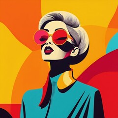 Trendy Minimalist Pop Art Illustration in Bright Colors