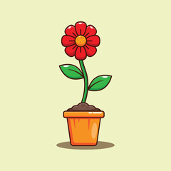Cartoon vector illustration of flower.