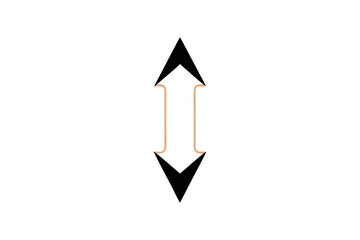 a visual illusion known as the Müller-Lyer illusion. It consists of two black arrows pointing in opposite directions, one pointing up and the other pointing down