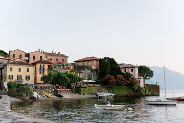 Villa in Italy, lake, city, old building