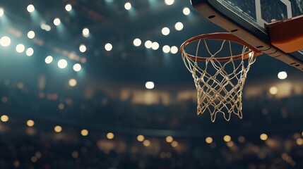 Scoring the winning points at a basketball game