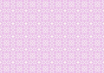 Abstract Gemetrics Floral Curve Line Endless Pink Background Seamless Pattern