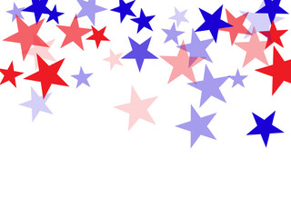 Obraz premium Colorful background with confetti of stars, for greeting cards and celebrations. Element for design. Suitable for drawing cards, cards, invitations, gifts.