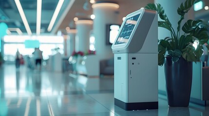 Digital Health Kiosk in Public Space Offering Quick Checks and Medical Information