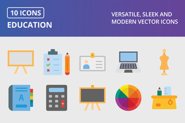 Education Flat Icon Set