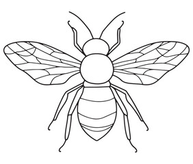 illustration of a bee silhouette line art vector