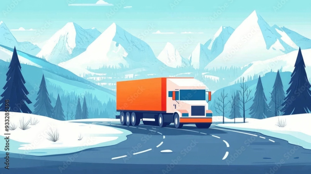 Poster tracking environmental conditions for goods in flat design technology data management analytics for 