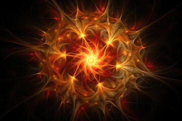 Fiery fractal design with swirling energy.