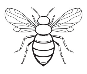 illustration of a bee silhouette line art vector