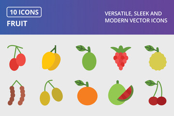 Fruit Flat Icon Set