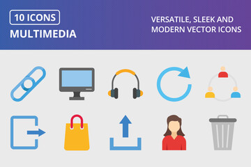 Multimedia Flat Icon Set
