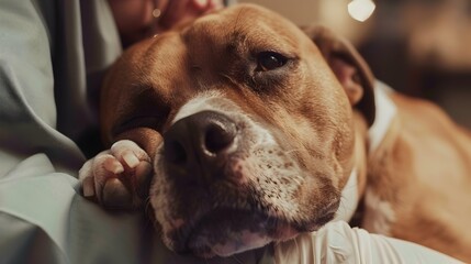 Comforting Anxious Dog During Veterinary Procedure with Calming Techniques