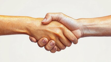 Fototapeta premium A handshake signifies cooperation and mutual respect between two individuals.