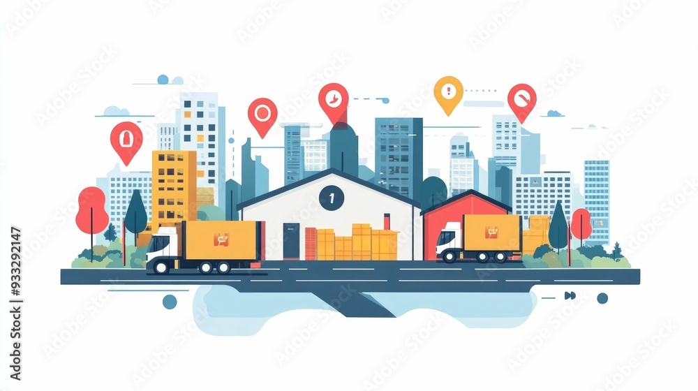 Poster optimizing logistics and inventory tracking across multiple locations with efficient digital solutio