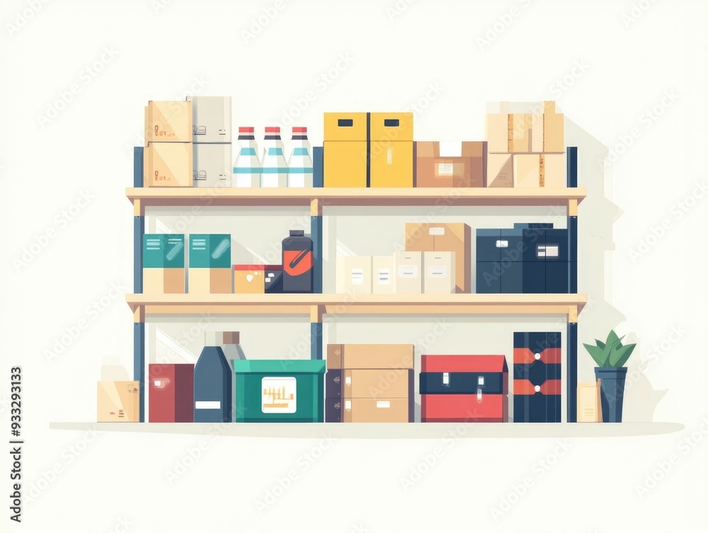 Poster efficient inventory management minimizing with flat design this image depicts a visual representatio