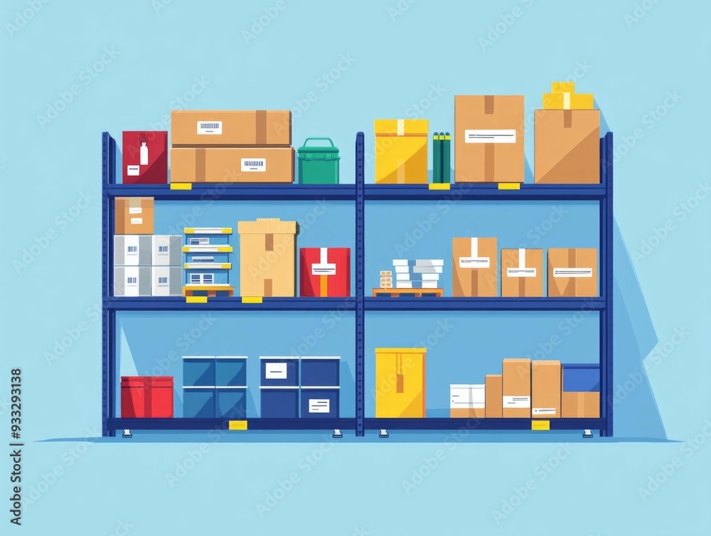 Poster efficient inventory management strategies to minimize and optimize supply chain depicted in a flat d