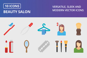 Beauty Salon Flat Icon Set
