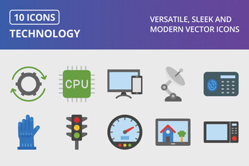 Technology Flat Icon Set