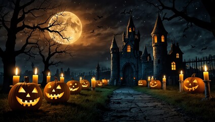 halloween night scene