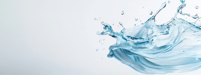 Obraz premium A blue liquid splashes up against a white background