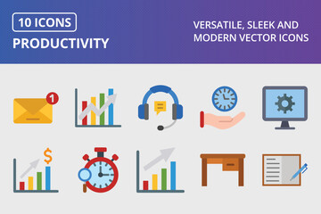 Productivity flat Icon Set 